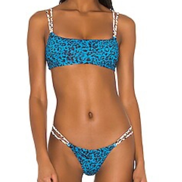 Blue life sapphire cheetah Bianca bikini top (L) & Mia bikini bottom (M). - Picture 1 of 10